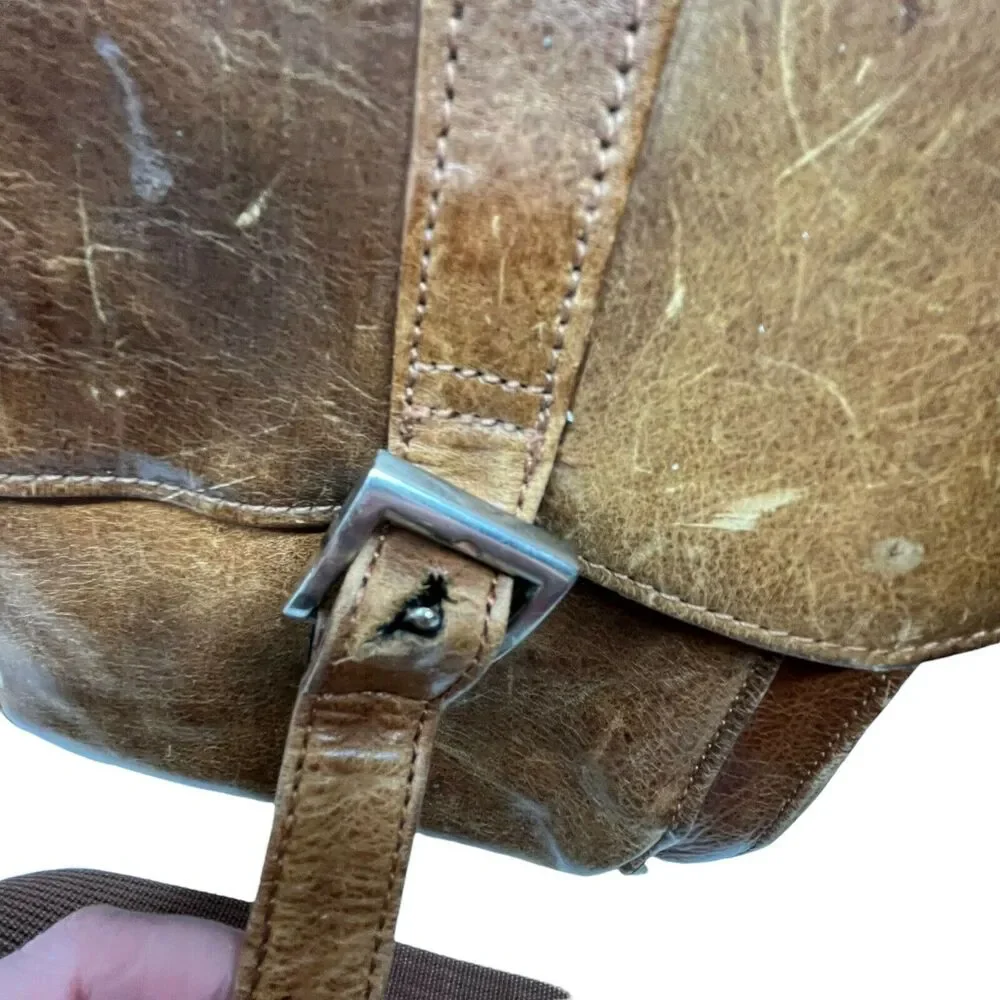 Wilsons Messenger Bag Satchel Briefcase Leather Unisex Brown Distressed Vintage